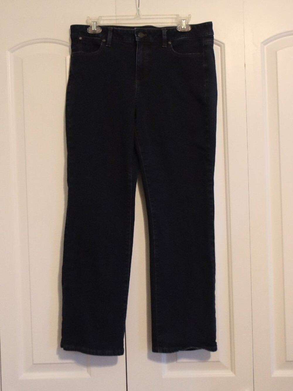 Talbots Petite Dark Blue Denim 5 Pocket Jeans Curvy Size 12 Petite